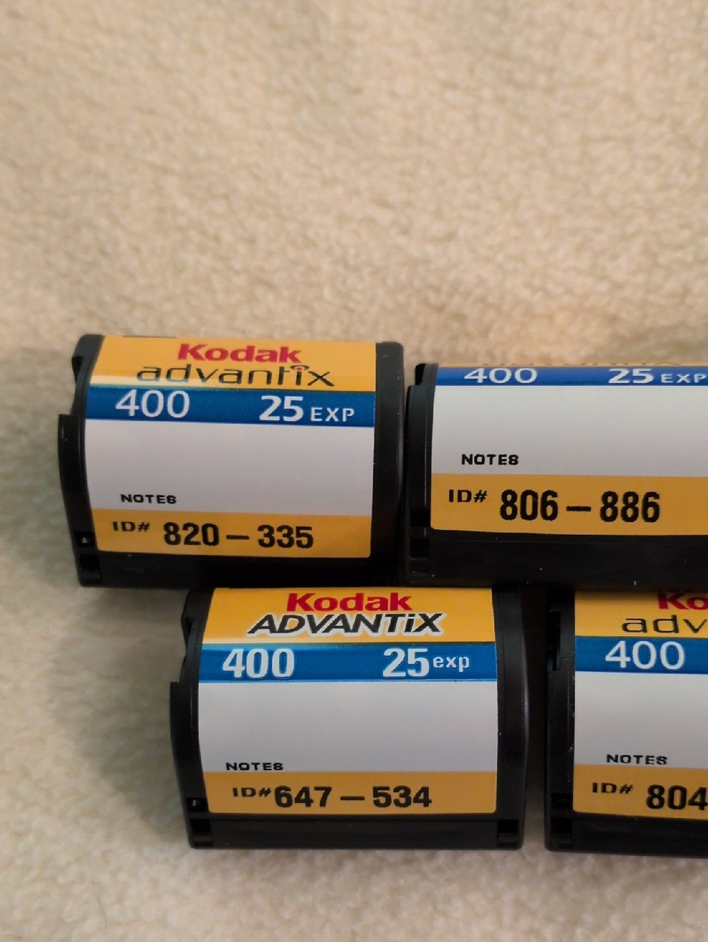 kodak advantx 400  film. expired .    25 exposures per roll.